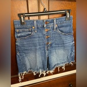 Madewell shorts with button fly, high rise, size 25